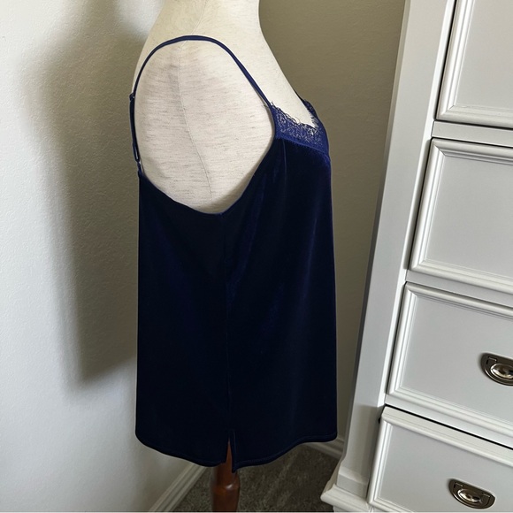 NWOT Grace & Lace Blue Velvet Lace Trim Cami - Picture 5 of 10